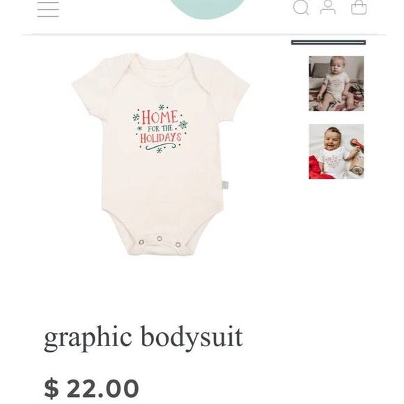 Finn + Emma Home For The Holidays Longsleeve Onesie size 0-3 months - Picture 1 of 3